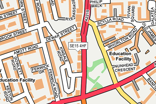 SE15 4HF map - OS OpenMap – Local (Ordnance Survey)