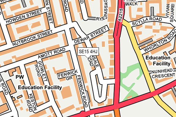 SE15 4HJ map - OS OpenMap – Local (Ordnance Survey)