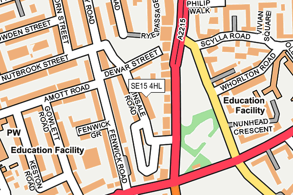 SE15 4HL map - OS OpenMap – Local (Ordnance Survey)