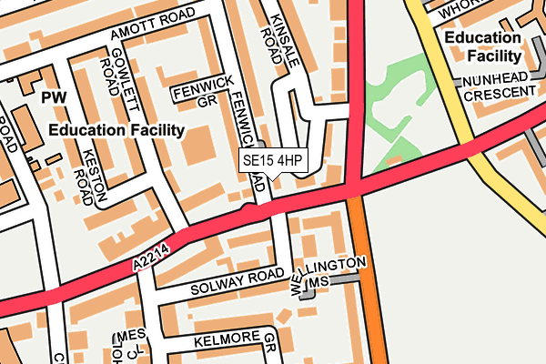 SE15 4HP map - OS OpenMap – Local (Ordnance Survey)
