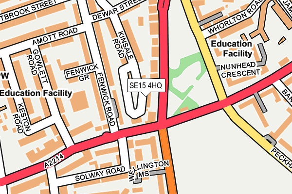 SE15 4HQ map - OS OpenMap – Local (Ordnance Survey)