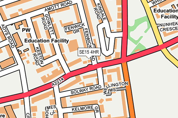 SE15 4HR map - OS OpenMap – Local (Ordnance Survey)