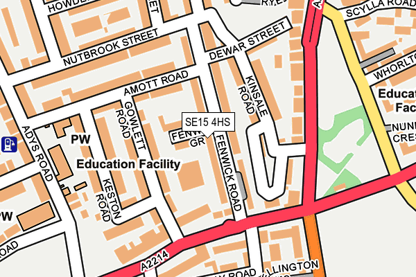 SE15 4HS map - OS OpenMap – Local (Ordnance Survey)