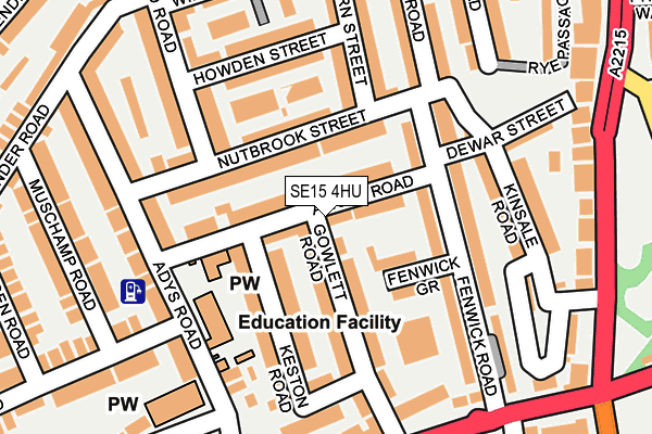 SE15 4HU map - OS OpenMap – Local (Ordnance Survey)
