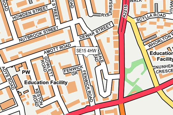SE15 4HW map - OS OpenMap – Local (Ordnance Survey)