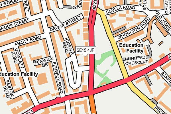 SE15 4JF map - OS OpenMap – Local (Ordnance Survey)