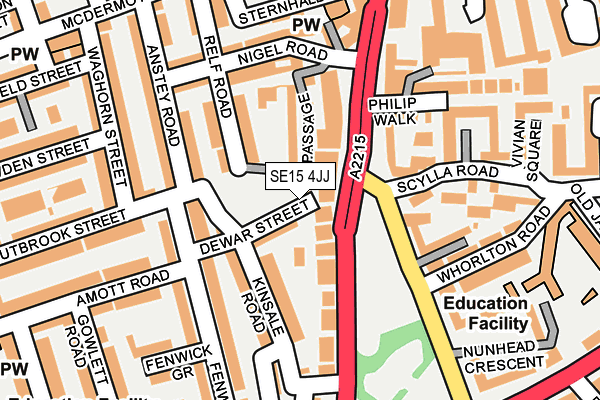 SE15 4JJ map - OS OpenMap – Local (Ordnance Survey)