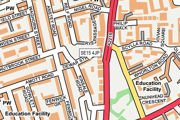 SE15 4JP map - OS OpenMap – Local (Ordnance Survey)