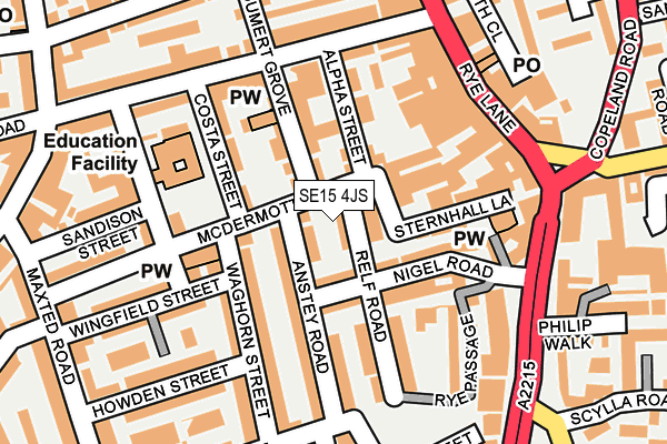 SE15 4JS map - OS OpenMap – Local (Ordnance Survey)
