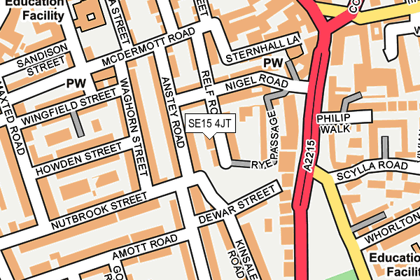 SE15 4JT map - OS OpenMap – Local (Ordnance Survey)