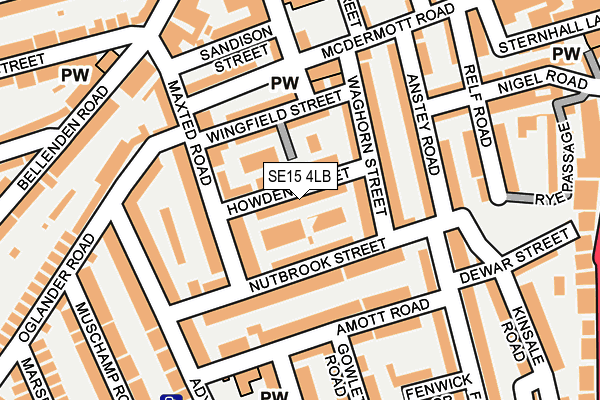SE15 4LB map - OS OpenMap – Local (Ordnance Survey)