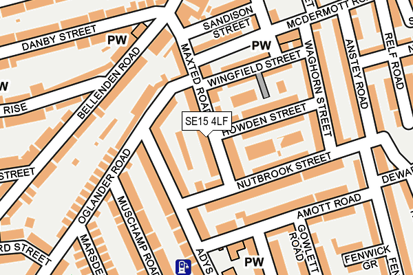 SE15 4LF map - OS OpenMap – Local (Ordnance Survey)