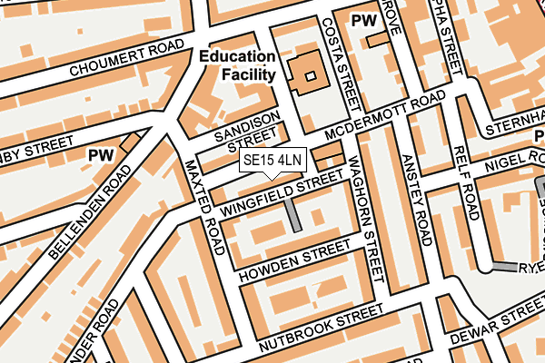 SE15 4LN map - OS OpenMap – Local (Ordnance Survey)