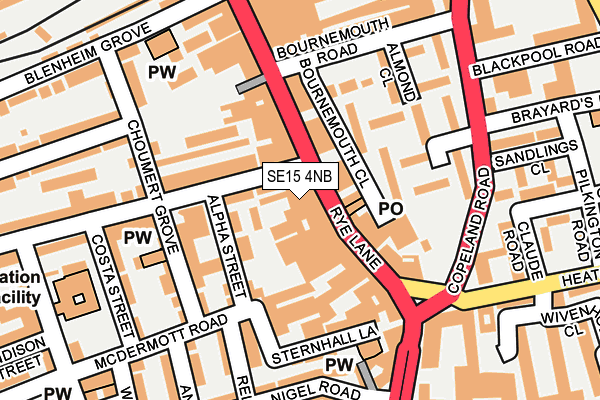 SE15 4NB map - OS OpenMap – Local (Ordnance Survey)