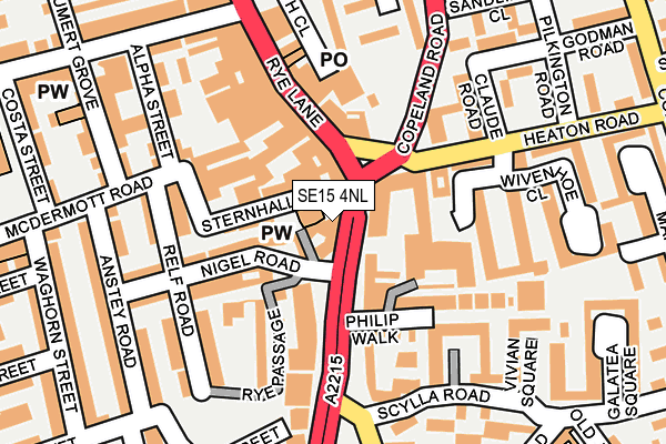 SE15 4NL map - OS OpenMap – Local (Ordnance Survey)