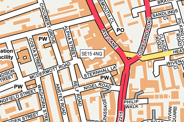 SE15 4NQ map - OS OpenMap – Local (Ordnance Survey)