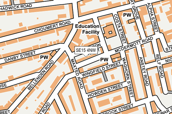SE15 4NW map - OS OpenMap – Local (Ordnance Survey)