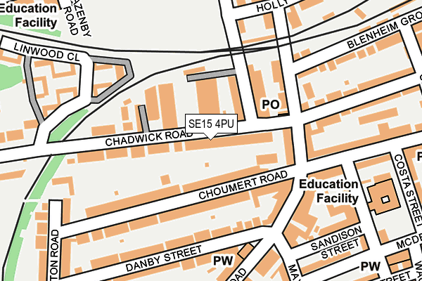 SE15 4PU map - OS OpenMap – Local (Ordnance Survey)