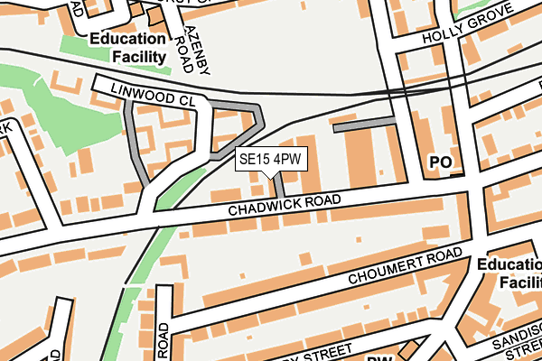 SE15 4PW map - OS OpenMap – Local (Ordnance Survey)