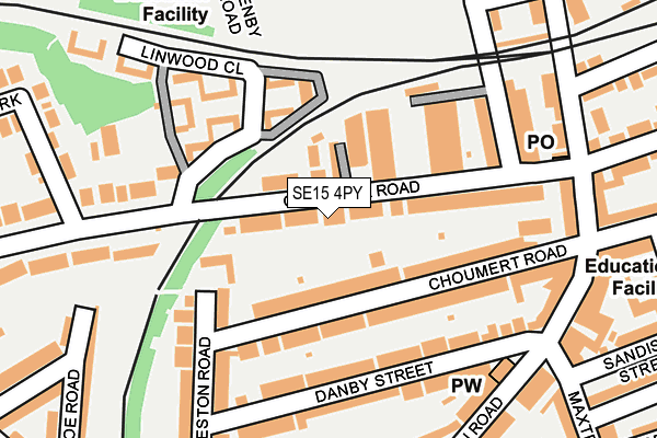 SE15 4PY map - OS OpenMap – Local (Ordnance Survey)
