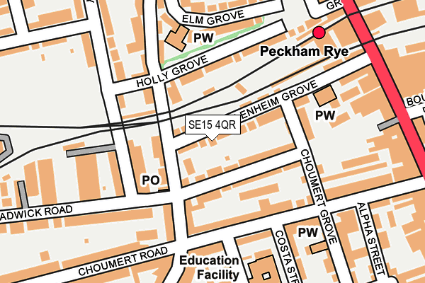 SE15 4QR map - OS OpenMap – Local (Ordnance Survey)