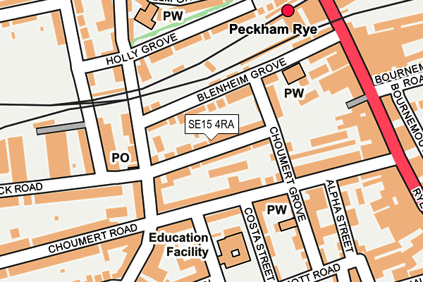 SE15 4RA map - OS OpenMap – Local (Ordnance Survey)