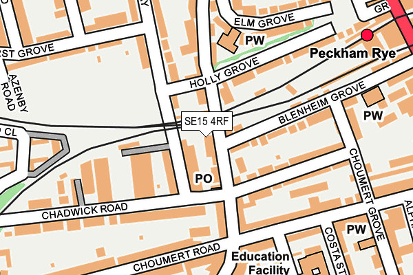 SE15 4RF map - OS OpenMap – Local (Ordnance Survey)