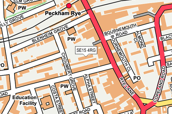 SE15 4RG map - OS OpenMap – Local (Ordnance Survey)
