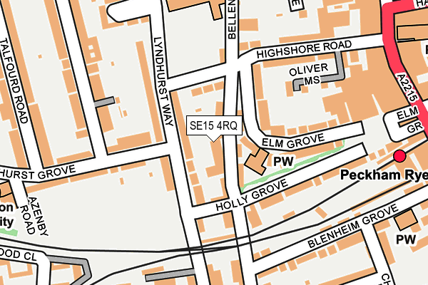 SE15 4RQ map - OS OpenMap – Local (Ordnance Survey)