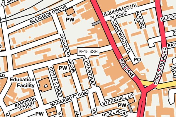 SE15 4SH map - OS OpenMap – Local (Ordnance Survey)