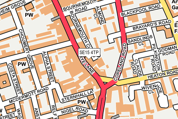 SE15 4TP map - OS OpenMap – Local (Ordnance Survey)