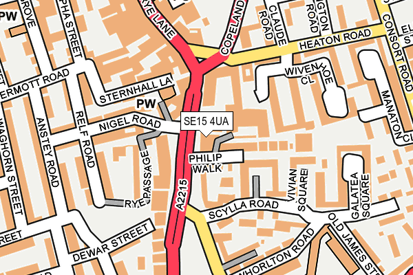 SE15 4UA map - OS OpenMap – Local (Ordnance Survey)