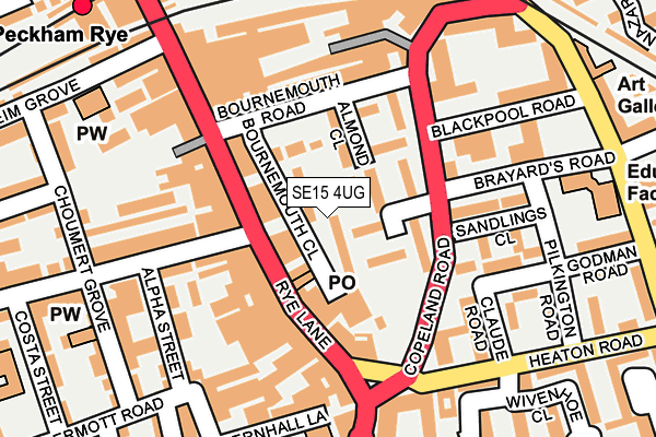 SE15 4UG map - OS OpenMap – Local (Ordnance Survey)