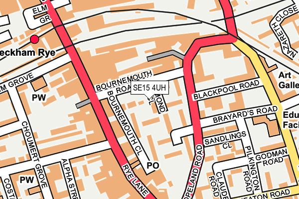 SE15 4UH map - OS OpenMap – Local (Ordnance Survey)