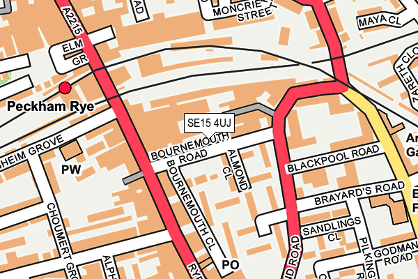 SE15 4UJ map - OS OpenMap – Local (Ordnance Survey)