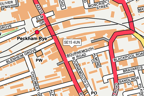 SE15 4UN map - OS OpenMap – Local (Ordnance Survey)