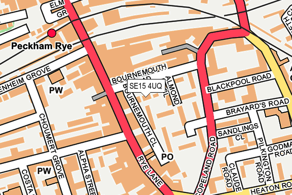 SE15 4UQ map - OS OpenMap – Local (Ordnance Survey)