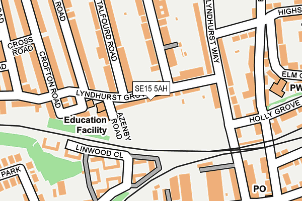 SE15 5AH map - OS OpenMap – Local (Ordnance Survey)