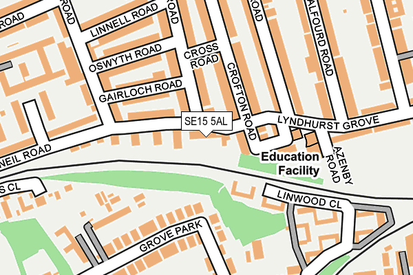 SE15 5AL map - OS OpenMap – Local (Ordnance Survey)