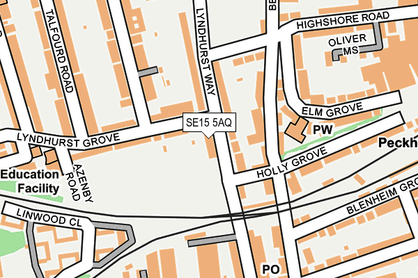SE15 5AQ map - OS OpenMap – Local (Ordnance Survey)