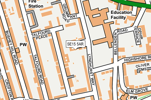 SE15 5AR map - OS OpenMap – Local (Ordnance Survey)