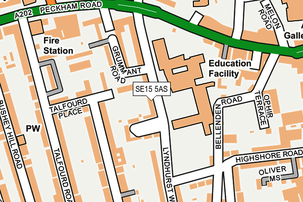 SE15 5AS map - OS OpenMap – Local (Ordnance Survey)