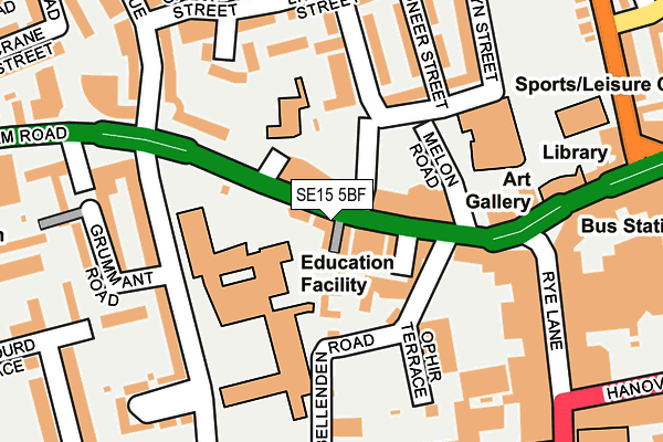 SE15 5BF map - OS OpenMap – Local (Ordnance Survey)