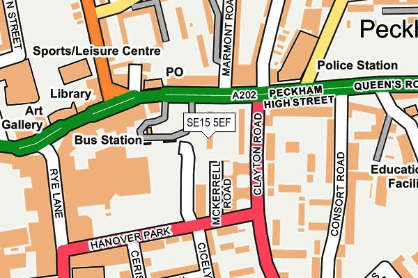 SE15 5EF map - OS OpenMap – Local (Ordnance Survey)
