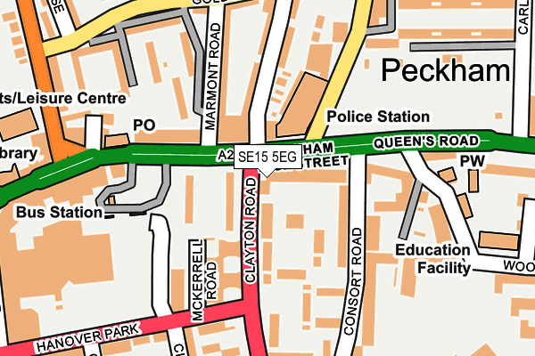 SE15 5EG map - OS OpenMap – Local (Ordnance Survey)
