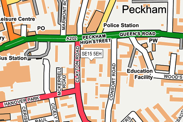 SE15 5EH map - OS OpenMap – Local (Ordnance Survey)