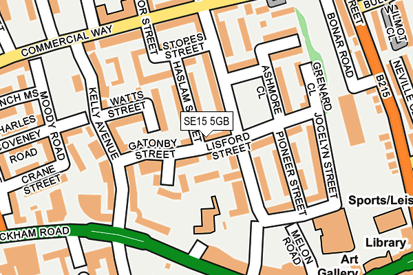 SE15 5GB map - OS OpenMap – Local (Ordnance Survey)