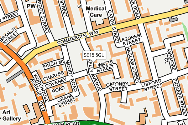 SE15 5GL map - OS OpenMap – Local (Ordnance Survey)