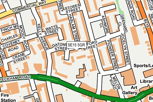 SE15 5GR map - OS OpenMap – Local (Ordnance Survey)