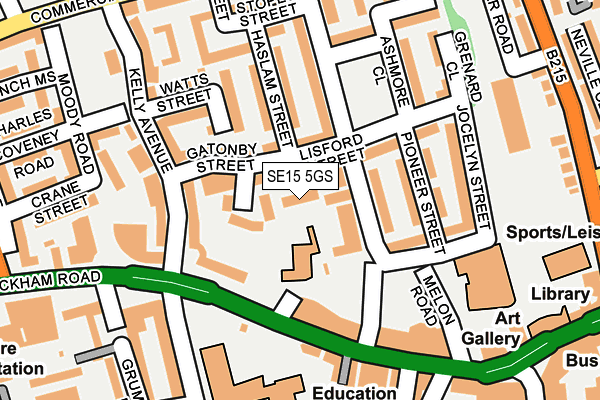SE15 5GS map - OS OpenMap – Local (Ordnance Survey)